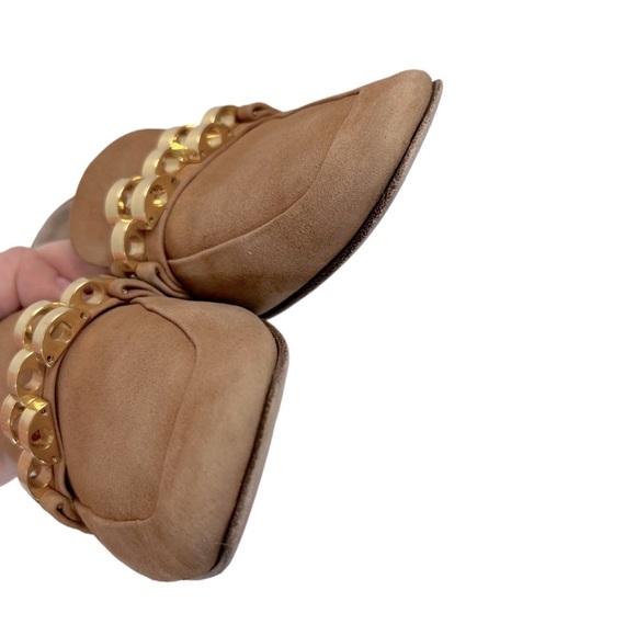 Veronica Beard Alire Chain Loafer Chic Tan Beige‎ Gold Flats 8 - Picture 8 of 12